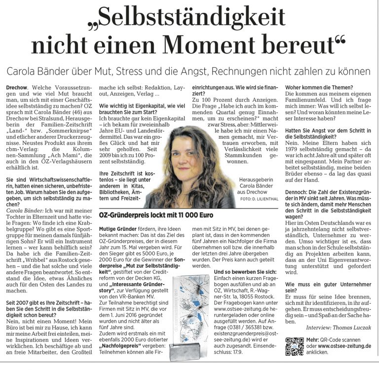 Carola Bänder Verlagsinhaberin, Ostseezeitung